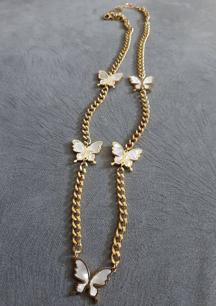 طوق فراشة جنزير ستيل